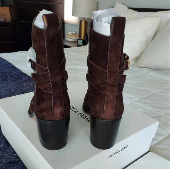 NIB Veronica Beard Sohelia booties, brown suede, size 8 - Picture 9 of 15